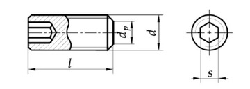 Установочный винт M10x12 с потайной головкой, черный, DIN 913, 10 шт.