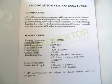 Cg-3000 автоматичний тюнер антенний 1.8-30mhz atu недорого