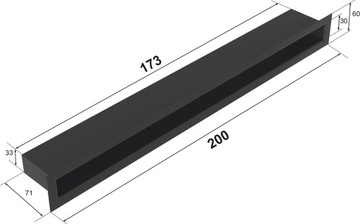 Каминная решетка TUNEL 60x200 графит ВЕНТИЛЯЦИЯ