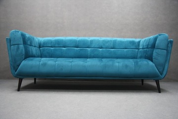 Sofa Turkusowa Kanapa Pikowana RETRO Design Duża