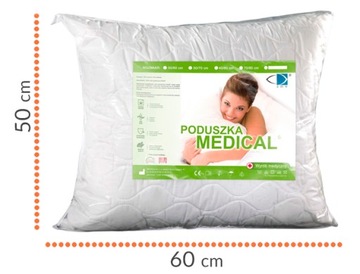 Poduszka DO SPANIA MEDICAL 50x60 Antyalergiczna AMW 95*C MEDYCZNA ZDROWA