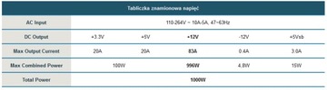 Модульный блок питания LC-Power Platinum ATX 80+ мощностью 1000 Вт