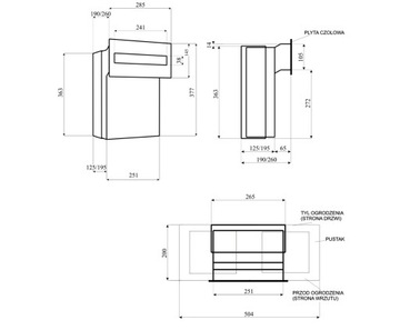 Почтовый ящик небольшой NARROW FENCE, тонкостенный, блок INOX из нержавеющей стали