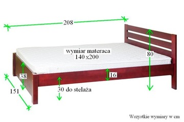 Кровать из сосны Ханья 140х200 + толстый каркас