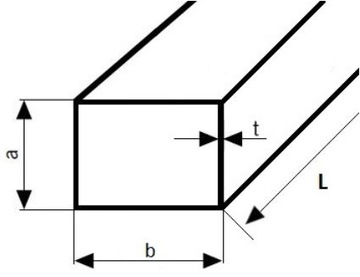 Profil stalowy zamknięty 50x40x2 długość 500mm