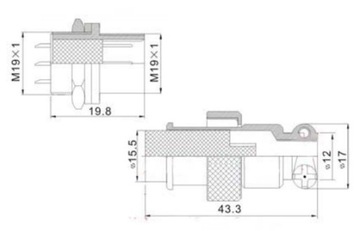 Промышленный разъем 7-контактная розетка CB (4246a)