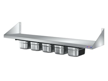 КУХОННАЯ ПОЛКА НАСТЕННАЯ GASTRO NORM 5x GN1/4 INOX