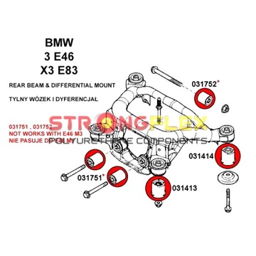 САЙЛЕНТБЛОК ЗАДНЕЙ БОРТОВКИ BMW 3 E46 E46 ПОЛИУРЕТАН