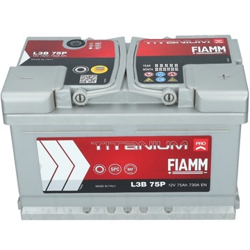 Аккумулятор Fiamm Titanium PRO 12 В 75 Ач P+ 730A L3B 75P