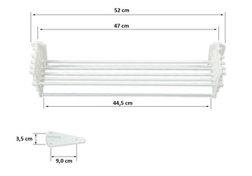 Suszarka Łazienkowa HARMONIJKOWA 50cm naścienna