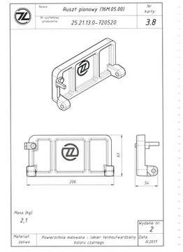 Zębiec ruszt pion. z zapadką do pieca KMW 16kW 261