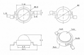 Power diode 3W Power LED диоды теплого белого цвета 100 шт.