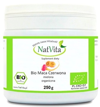 NatVita Bio Red Maca, 250 г, органическое сырье