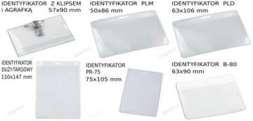 57x90 mm IDENTYFIKATOR pion. Holder Etui na smycz