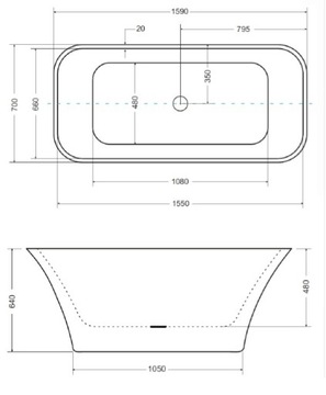 Besco СВОБОДНОСТОЯЩАЯ ванна ASSOS 160X70 + СИФОН