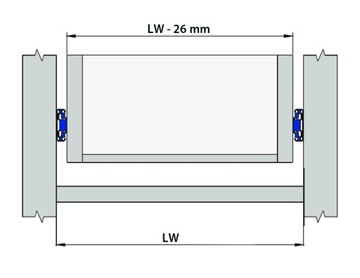 Шариковая направляющая для ящиков L350мм, БЕСШУМНОЕ ЗАКРЫТИЕ