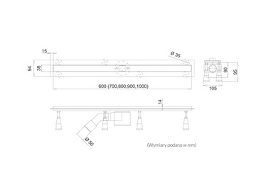 Линейный слив Schedpol Slim Lux 70 см OLSL70/SLX