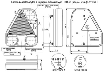 2 x HOR 56 + РАМА ЛАМПЫ ОСВЕЩЕНИЯ С КРОНШТЕЙНОМ ЖИДКОГО