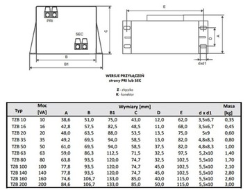 Литой трансформатор Breve TZB10/ZZ 230/24 В 10 ВА