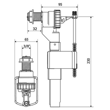 Клапан наполнительный для бачка 3/8