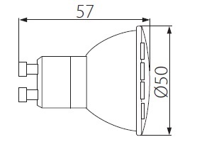 ŻARÓWKA LED SMD GU10 230V 2W =20W CIEPŁA 180Lm