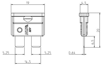 ПЛАСТИНОЧНЫЙ ПРЕДОХРАНИТЕЛЬ UNI VAL UNIVAL MTA 30A 10 шт.