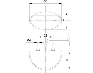 Габаритный фонарь белый FT-12 B LED FT-012 FRISTOM