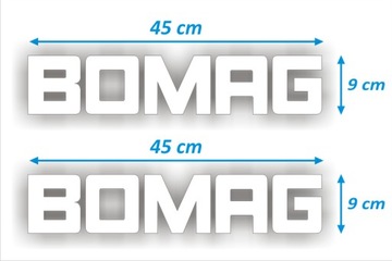 НАКЛЕЙКИ НАКЛЕЙКИ - BOMAG - 2 шт. - БЕЛЫЕ.