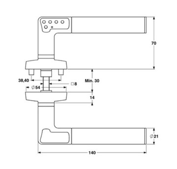 Электронная кодовая ручка ASSA ABLOY 8812, правая