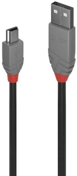 КАБЕЛЬ USB 2.0 A – MINI-B LINDY ANTHRA LINE 0,2 М