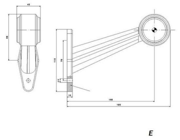 LAMPA OBRYSOWA ROGOWA LED L+P KOMPLET OBRYSÓWKA UKOŚNA DŁUGA NACZEPA LAWETA