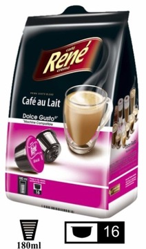 Капсулы для DOLCE GUSTO Rene Cafe au Lait 16 капсул