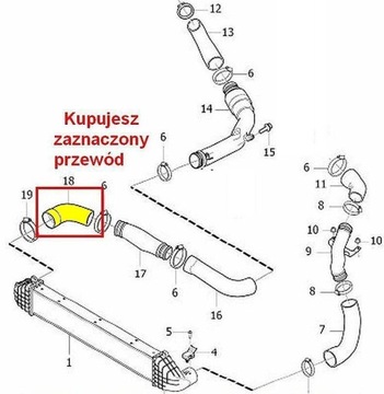 VOLVO V40 2.0d D5 ТУРБО ИНТЕРКУЛЕР ШЛАНГ