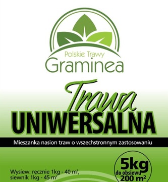 Trawa Uniwersalna Gazonowa Graminea 15KG trawy nasiona 600m2 szybki wzrost