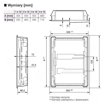 РАСПРЕДЕЛИТЕЛЬНЫЙ ЩИТ СКРЫТОГО МОНТАЖА RWN 4x12 LEGRAND 602434