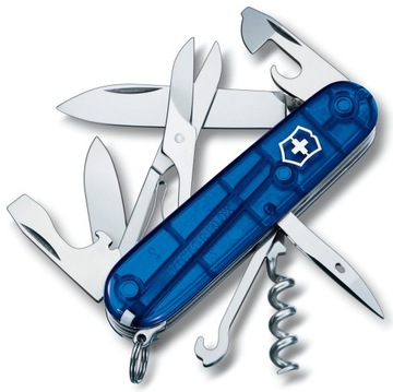 Victorinox 1.3703.T2, Карманный нож Climber, 91мм, 14 функций, синий прозрачный.