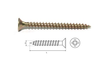 ЗАКАЛЕННЫЕ ВИНТЫ ДЛЯ ДЕРЕВЯННЫХ ПЛАТ 4x60 мм OC SCREW