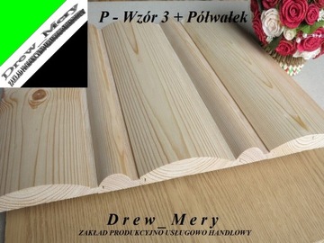 Deska Elewacyjna Półokrągła Listwa Gr.23x63 Półbal