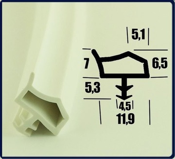 Уплотнитель для деревянных дверей КД14, белый, 1 м.