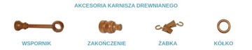 Karnisz drewniany 1,2m fi 28mm pojedynczy 120cm