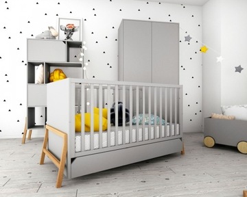 Детская кроватка Bellamy Lotta GREY с ящиком 70x140