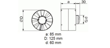 Wentylator kanałowy V125VKO1T 125 mm WYŁ. CZASOWY