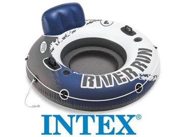 Большой круг для плавания для взрослых, ручки 135см Intex 56825 River Run BLUE