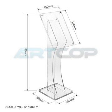 А4 - Подставка из оргстекла для описания листовки 80см