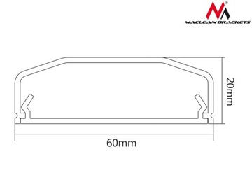 НАКРЫТКА МАСКИ КОРПУС КАБЕЛЬНЫЙ ОРГАНАЙЗЕР 25 см БЕЛЫЙ Maclean MC-694 W