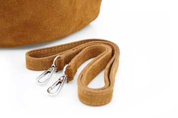 LEATHER BAG сумка замшевая на молнии V318 коньячный