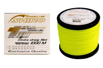 PLECIONKA MISTRALL SHIRO 0,15 mm /1000m ŻÓŁTA FLUO