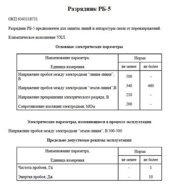 Молниеотвод РБ-5 500В/340В НЕ БЫЛ - цена за 3 шт.