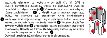 НАБОР ТОРЦЕВЫХ КЛЮЧЕЙ 1/4'' С ТРЕЩОТКОЙ, 50 ШТ.