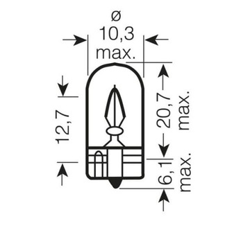 ЛАМПА 12В T10 W5W W2.1x9.5d ПРОЗРАЧНАЯ - 10 шт.